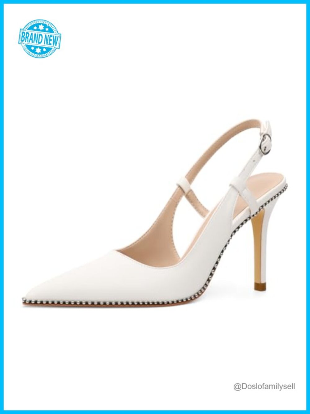 Slingback High Heels Pointed Closed Toe Pumps Adjustable Buckle Stiletto Dressy